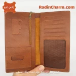 کیف کتی مردانه چرم انیک رنگ عسلی