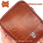 کیف دوشی چرم نگین عسلی